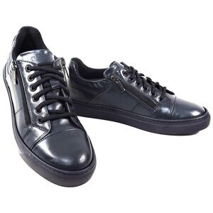 BALDININI 🇮🇹 MEN'S NAVY BLUE SOFT LEATHER COMFORT WARM FASHION SNEAKERS